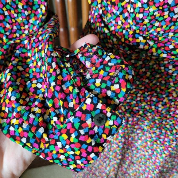 1980s Liz Claiborne Rainbow Colorful Confetti Skirt Set - Picture 10 of 16